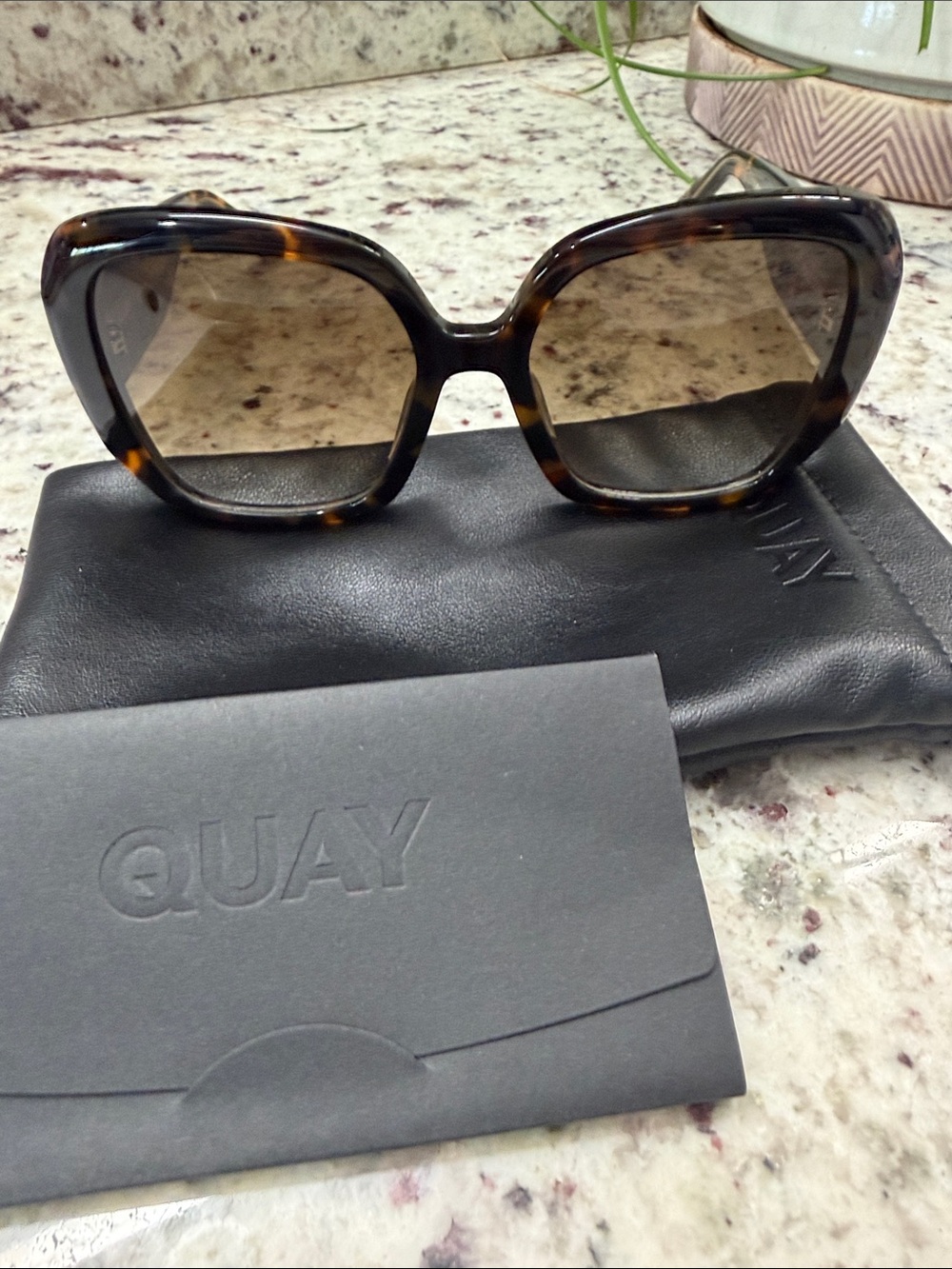 Quay Australia Tortoiseshell Oversized Sunglasses with Brown Lenses